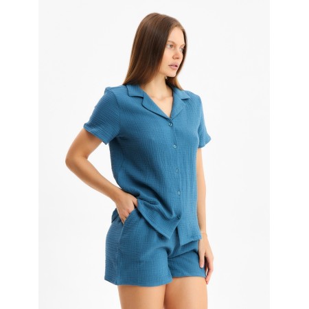Female set (shirt, shorts) KAFTAN BASIC p. 40-42 Blue-1