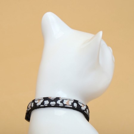Koshachi collar "Leopard", with a bell, 30 x 1 cm, polyester, black-3