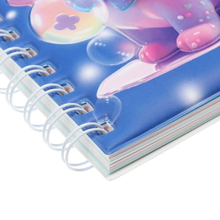 Notebook Gift Book on the comb 80l, line, color block, PVC Cat cover 3D (17.6x13.5cm) 105-3