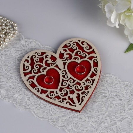 Standing for the Ring "Heart", red, 16.5x16.5 cm-2