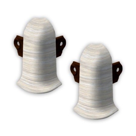 The angle external lexide is 55mm with fasteners white (2pcs/blister)
