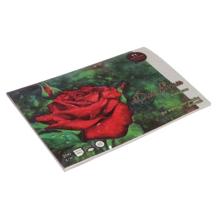 Watercolor tablet with embossing "Shell" A3, 20 sheets "Scarlet Rose", block 200 g/m²-3