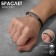 Unisex Bracelet "Enturage", black color with black silver, 22 cm