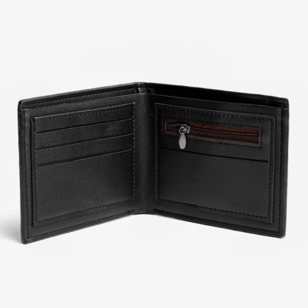 Artificial leather wallet "President", 12 x 10 cm, black-4