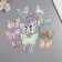 Stick paper, plastic "Butterflies, colored spots" silver set 12 pcs 12 cm, 10 cm 8 cm