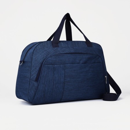Road bag with lightning, external pocket, long belt, blue color