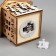 Christmas tree toy "House with children", from batteries, glow warm white