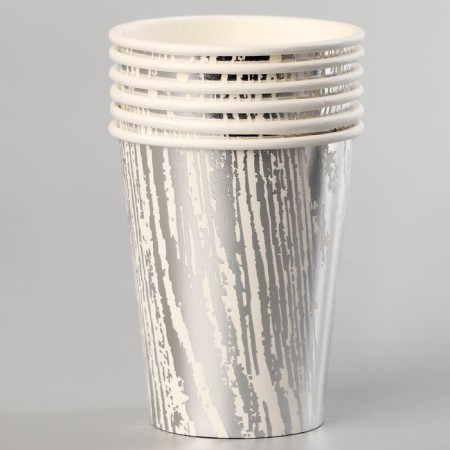 Paper "stripes" glasses, 6 pcs., Silver color-1