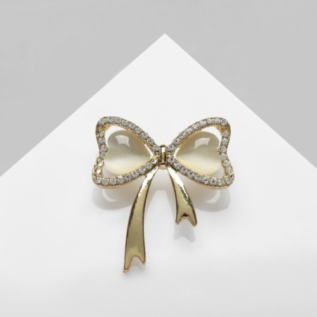Board "Cat's Eye" bow, white color in gold-1