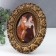 Photo frame Polystone 10x15 cm oval "lush leaves" aged gold 26x20 cm