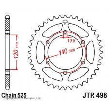 The rear driven star JTR498 for a steel motorcycle, chain 525, 39 teeth