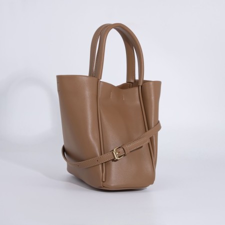 Bag Women's Tout with zipper, brown color-3