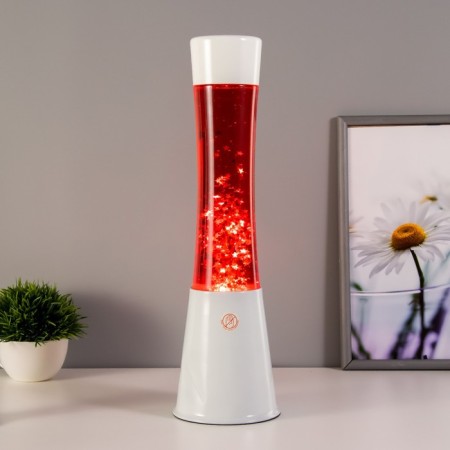 Lamp "Cylinder" E14 white, lava, sparkles 40x11x11 cm Risalux
