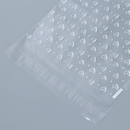 BOPP package with adhesive valve, gift packaging, “hearts”, 20.5 x 40/4 cm-2