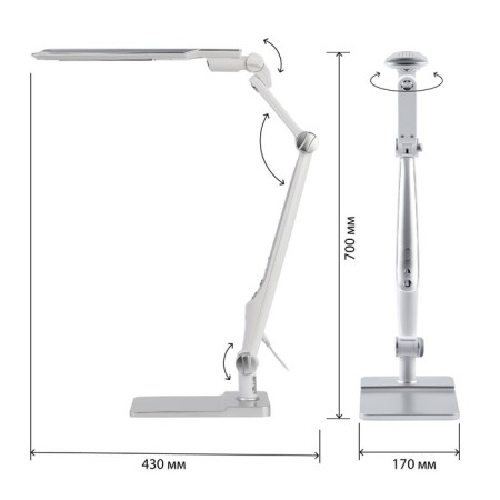 NLED-497-12W-S desktop lamp on the clamp and with the base of silver-2