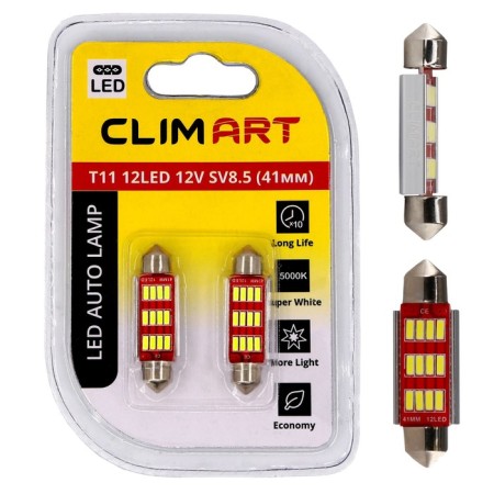 Automobile lamp LED CLIM Art T11, 12LED, 12V, SV8.5 (C5W/41MM), 2 pcs-3