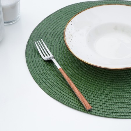 Serving napkin on the table “Loft”, d = 38 cm, green color-8
