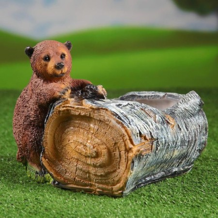 Figure Kashpo "Birch with Mishka" N-22CM, D-14CM