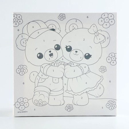 Picture on the numbers "Bear on the lawn" 17x17 cm-2