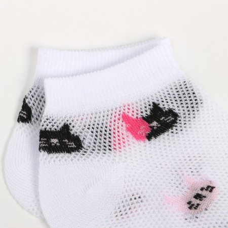 Women's socks "Kingdom of Cats", white color, size 36-39-2