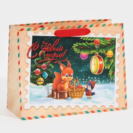 Laminated horizontal “Winter evening” laminate, MS 18 x 23 x 10 cm, New Year