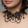 Choker "Alexandria" openwork interweaving, black and white color in gold, 30 cm