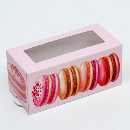 Box for Makarun, confectionery packaging "Makaruns", 5.5 x 12 x 5.5 cm