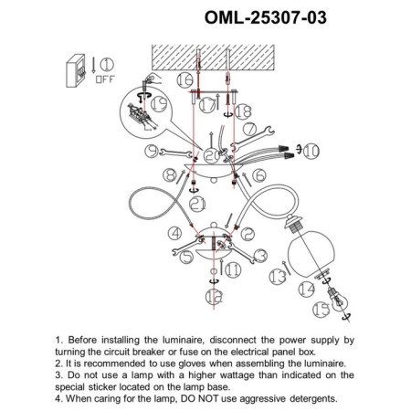 Ceiling chandelier Alimini E27 180W-7