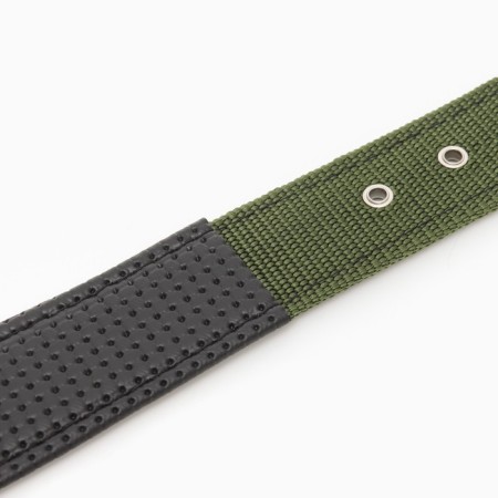 Collar "Comfort" Combined (polyester, art. Leather), 70 x 4 cm, Osh 48-58 cm, dark green-7