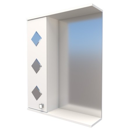 Cabinet-mirror quado left 55 15 cm x 55 cm x 70 cm