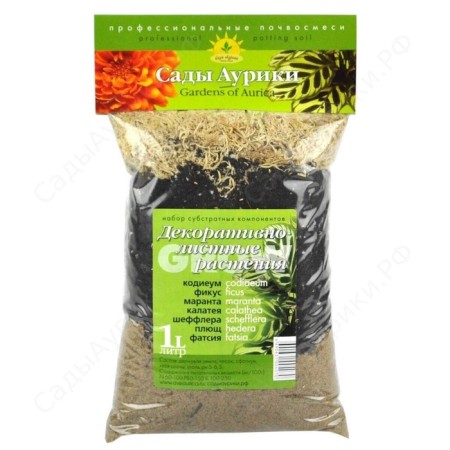 Substrate for decorative-deciduous plants "Auriki Gardens", 1 liter