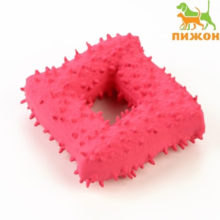 Bruttail toy for dogs from latex "Square", 8.5 x 8.5 cm, pink