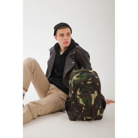 Tourist backpack, 22 l, lightning department, 5 outer pockets, ZFTS, camouflage color/khaki-9