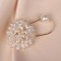 Pins "flower" pearl hydrangea, 7.7 cm, white color in gold