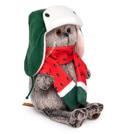 Soft toy "Basik", in a bilateral hat and scarf, 25 cm-1
