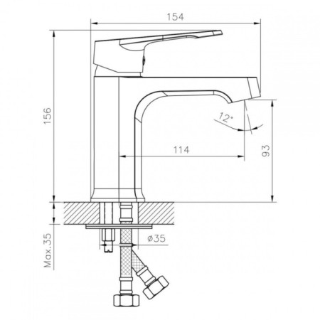 Decoroom DR23011 shell mixer, single -leaf, spout length of 114 mm, chrome-1