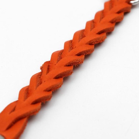 Collar leather weaved, 1.2 x 36 cm, Osh 20-30 cm, red-3