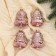 Set of jewelry plastic 4 pcs "Holiday time" 5 cm, pink