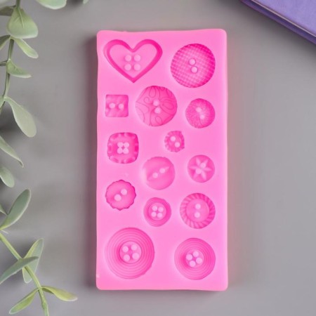 Mold Silicon "Button" 14 items 1x11.5x5.8 cm