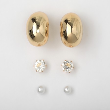 Earrings set 3 pairs "drop" color gold-2