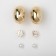 Earrings set 3 pairs "drop" color gold