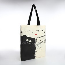 Bag Schoper without fastening, from textiles, beige color