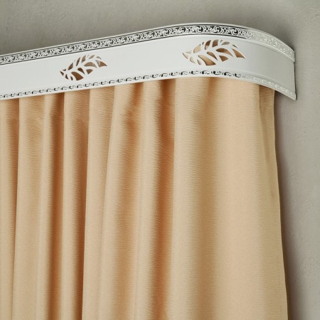 Binide cornice, “ultracompact. Sheet silver ", 240 cm, with a decorative bar 7 cm, white color