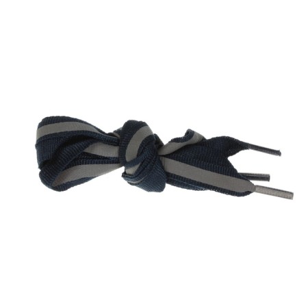 Shoe shoes, steam, flat, with a reflective strip, 10 mm, 70 cm, dark blue color-3