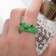 Ring "Frog", green color, 17 size
