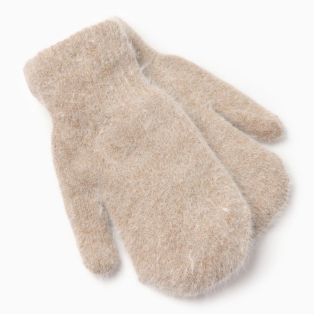 Women's mittens, beige color, size 20-1