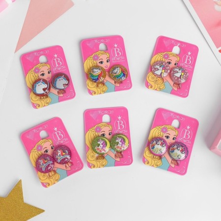 Clips children's “chosen” unicorns shiny, mix drawing, mix color-4