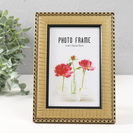 Photo frame plastic 10x15 cm "Tanzania" gold 18.7x13.7x1.2 cm-1