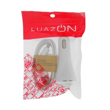 Automobile charger Luazon UC-40, 2 USB, 2A, MicroUSB cable, 1 A, 1 m, white-3