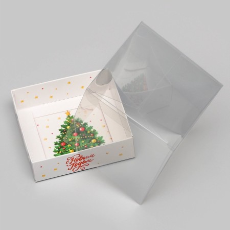 Box for confectionery "Happy New Year", 10 x 10 x 10 cm-3